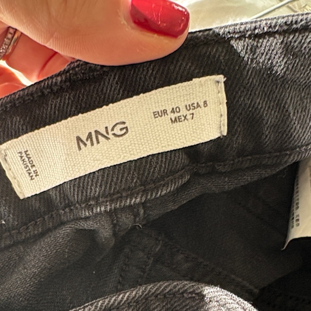 Mango Fiona Flared Mid Rise Jeans Black Sz 8 - Picture 8 of 8